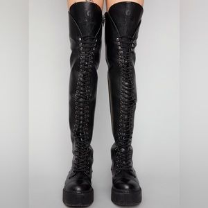 Widow Memento Mori Thigh High Boots RARE